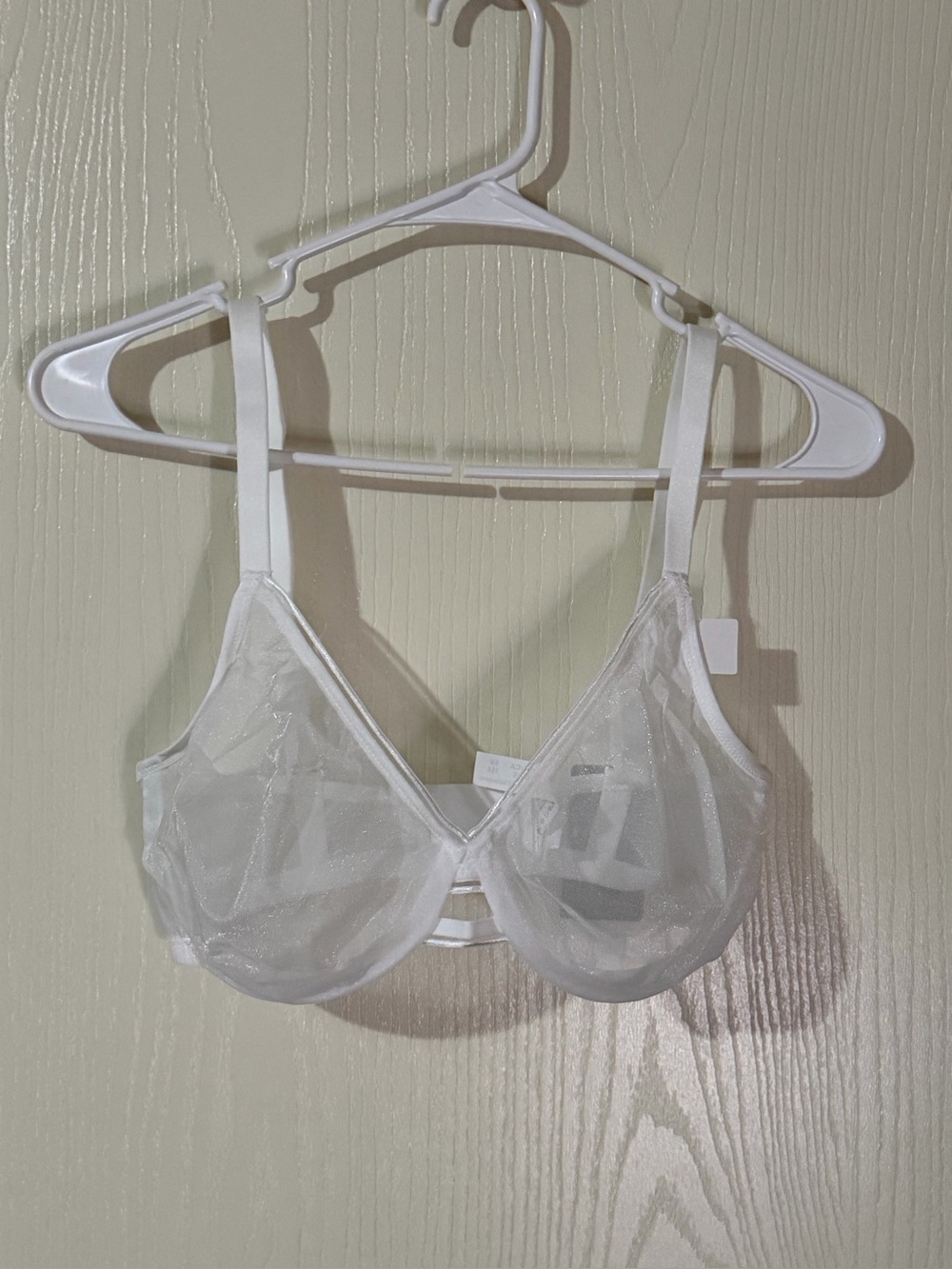 Unlined Sheer White Underwire Bra 38DDD NWT